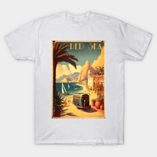 Red Sea Resort Vintage Travel Art Poster T-Shirt